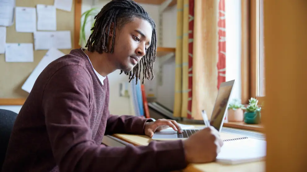 Student Boy Studying Desk