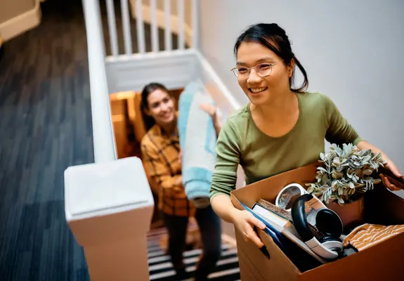 Student Walking Upstairs Moving In