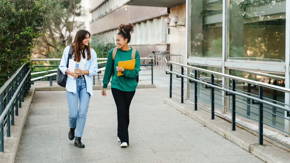 Student Friends Walking Girls